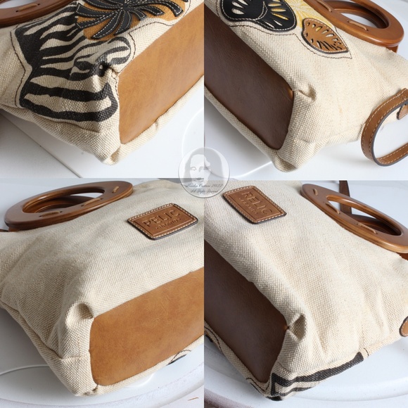 Relic by Fossil Tote Bag or Crossbody Wood Handles Florals with Shoulder Strap - Picture 6 of 8